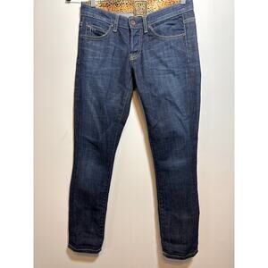 Rich and Skinny Women's Size 24 Chetah Print Blue Skinny Jeans Ankle